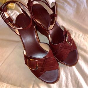 Zara Brown Platform Wedges Sandals
